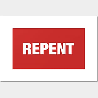 Repent Bold Text Posters and Art